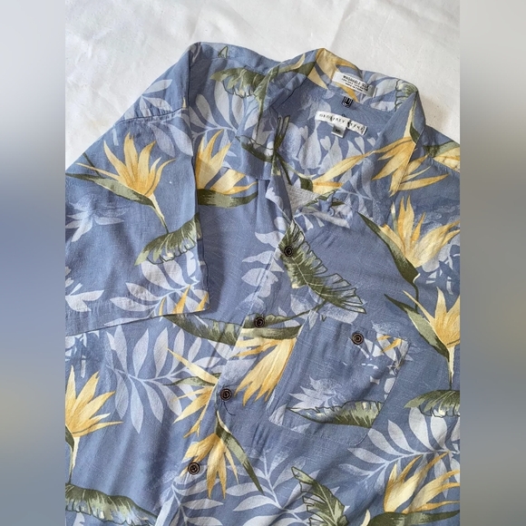 GEOFFREY BEENE Silk Hawaiian Floral Leaf Vintage Shirt EUC - Picture 9 of 9